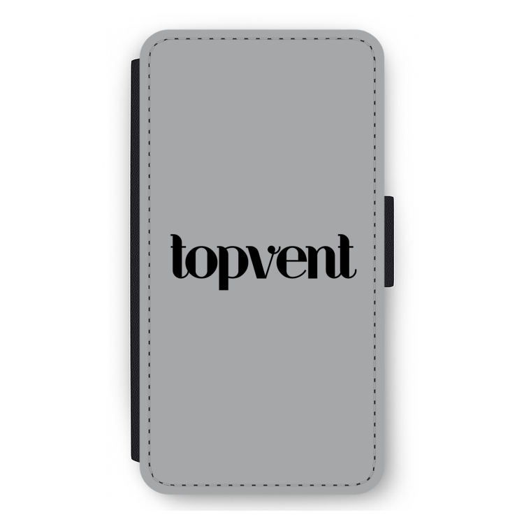 Topvent Grijs Zwart: iPhone 12 mini Flip Hoesje