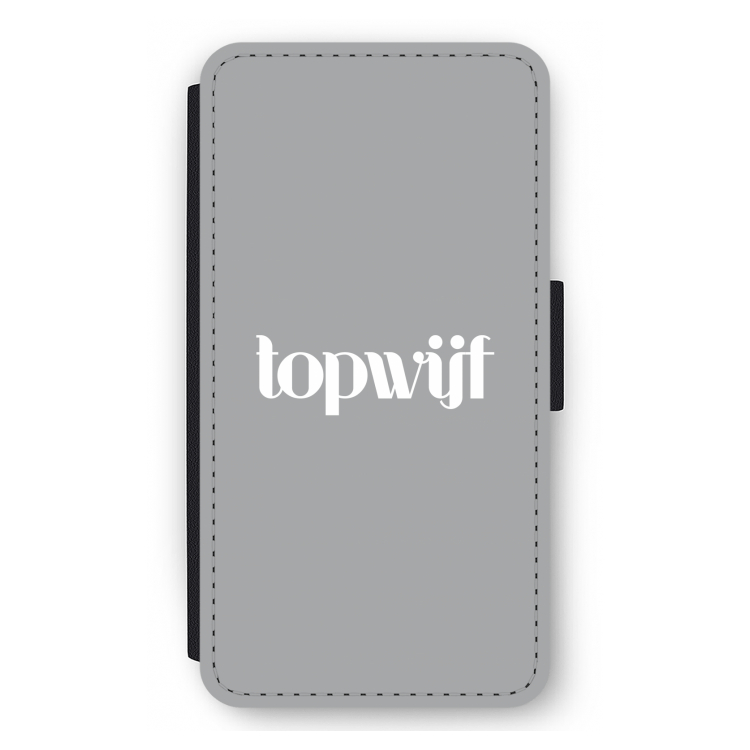 Topwijf Grijs Wit: iPhone 12 mini Flip Hoesje