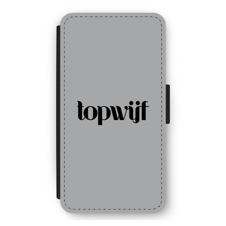 Topwijf Grijs Zwart: iPhone 12 mini Flip Hoesje