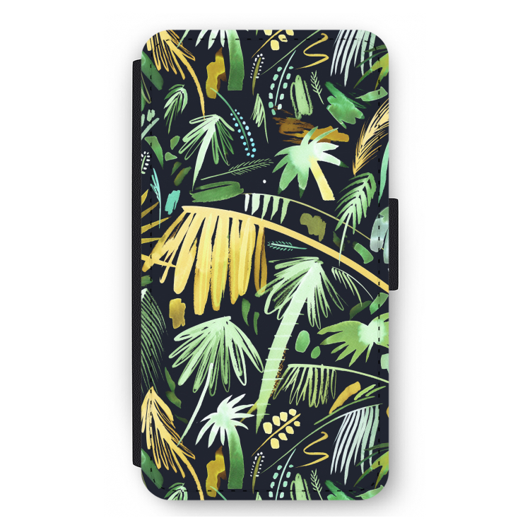Tropical Palms Dark: iPhone 12 mini Flip Hoesje