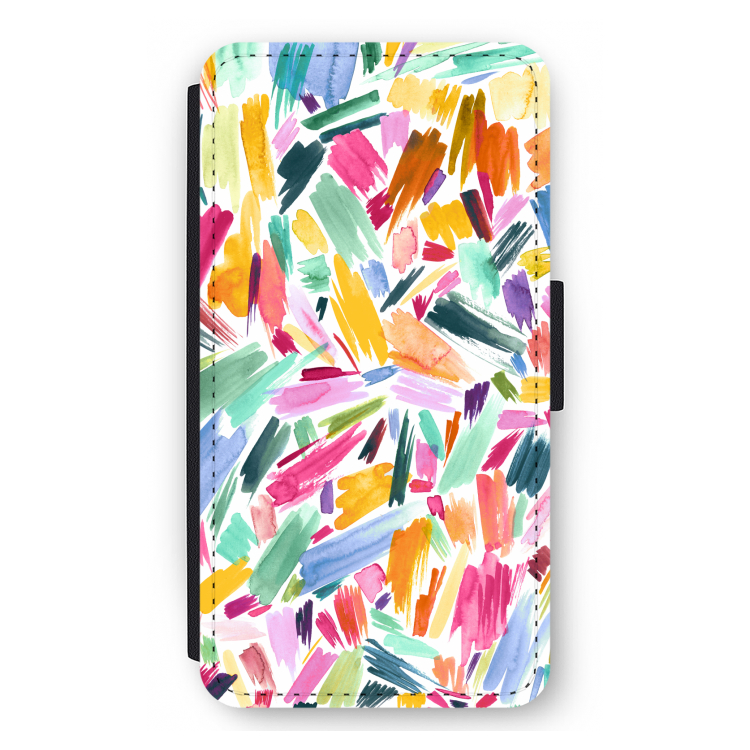 Watercolor Brushstrokes: iPhone 12 mini Flip Hoesje