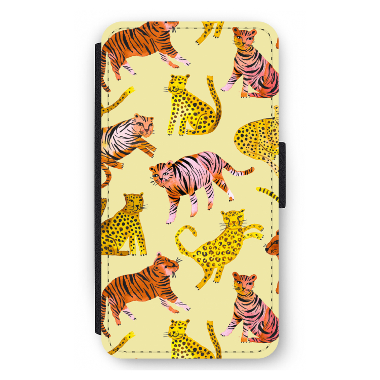 Cute Tigers and Leopards: iPhone 12 mini Flip Hoesje