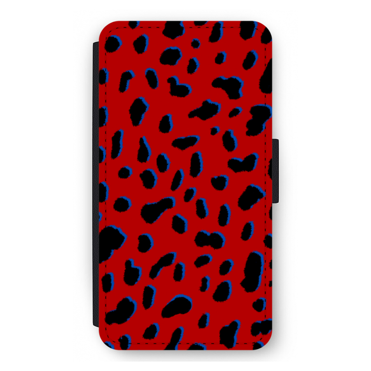 Red Leopard: iPhone 12 mini Flip Hoesje