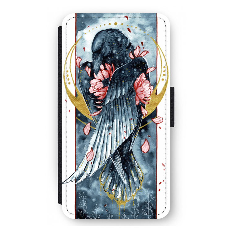 Golden Raven: iPhone 12 mini Flip Hoesje