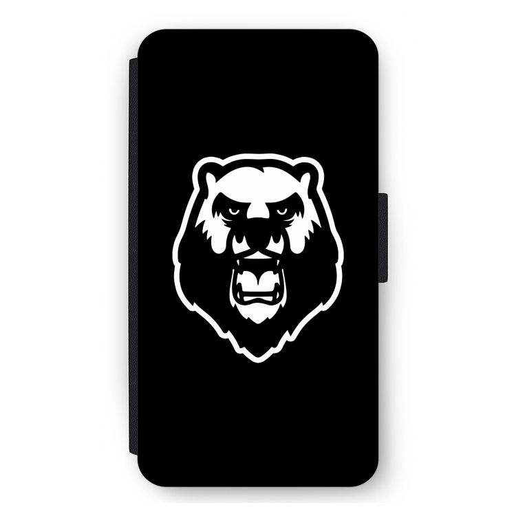 Angry Bear (black): iPhone 12 mini Flip Hoesje