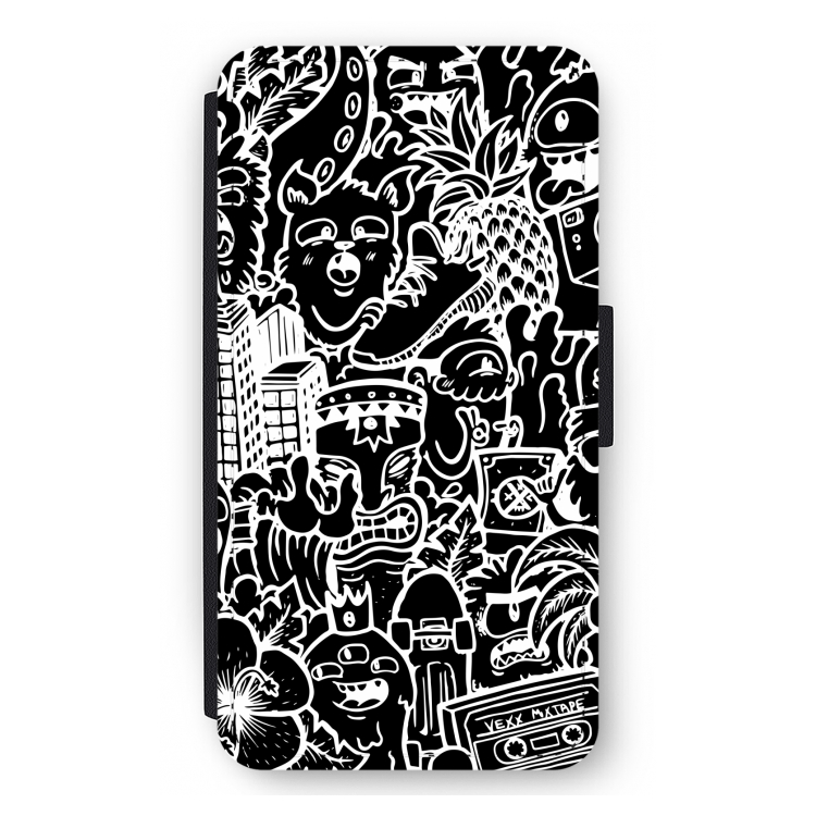 Vexx Black Mixtape: iPhone 12 mini Flip Hoesje