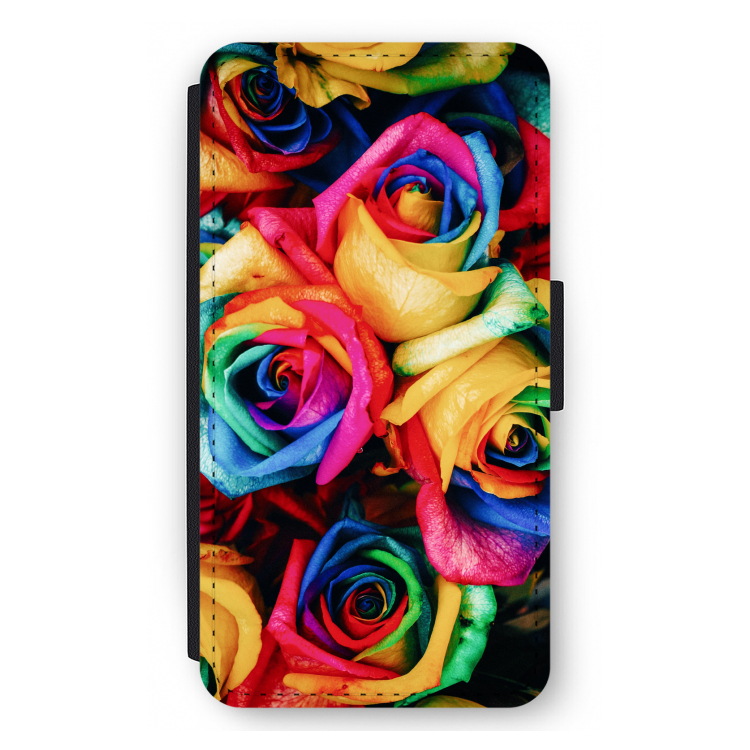 Neon bloemen: iPhone 12 mini Flip Hoesje