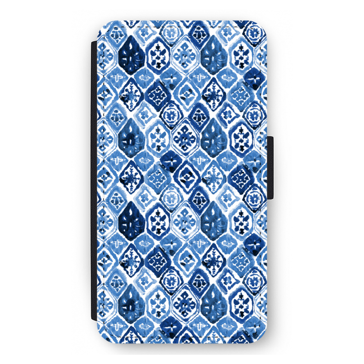 Blauw motief: iPhone 12 mini Flip Hoesje