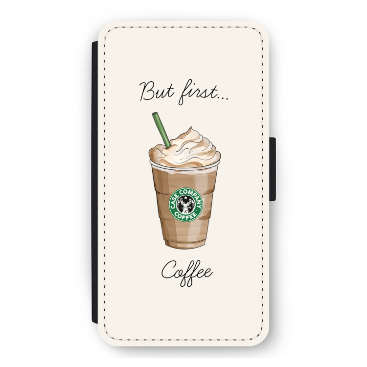 But first coffee: iPhone 12 mini Flip Hoesje