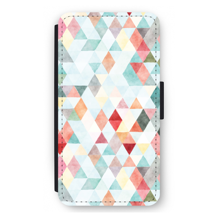 Gekleurde driehoekjes pastel: iPhone 12 mini Flip Hoesje