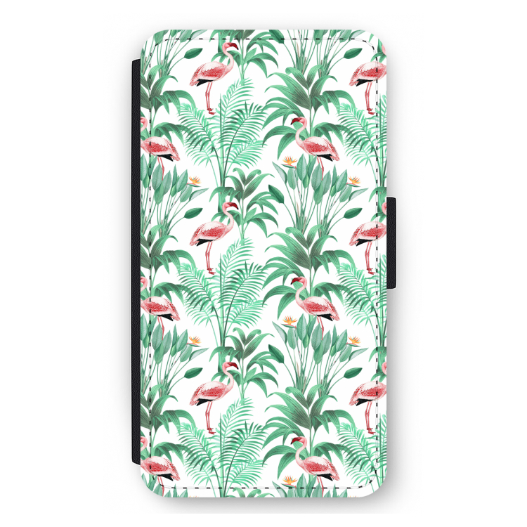 Flamingo bladeren: iPhone 12 mini Flip Hoesje