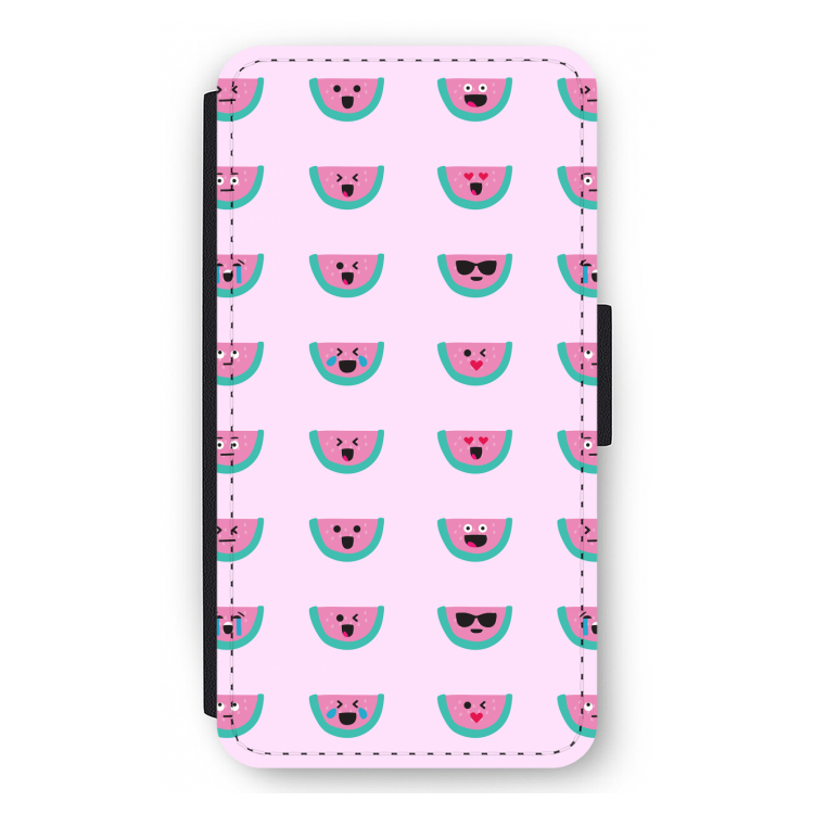 Smiley watermeloenprint: iPhone 12 mini Flip Hoesje