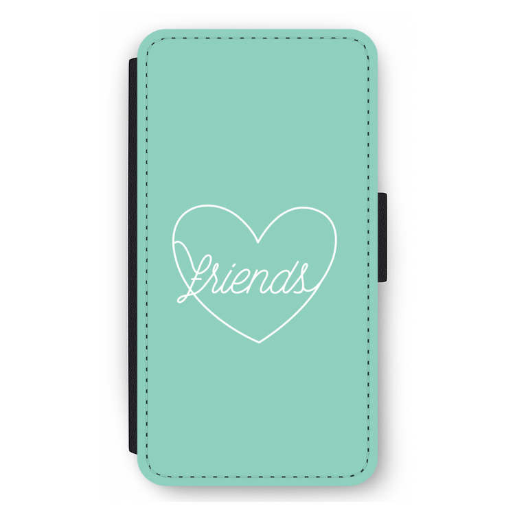 Friends heart pastel: iPhone 12 mini Flip Hoesje