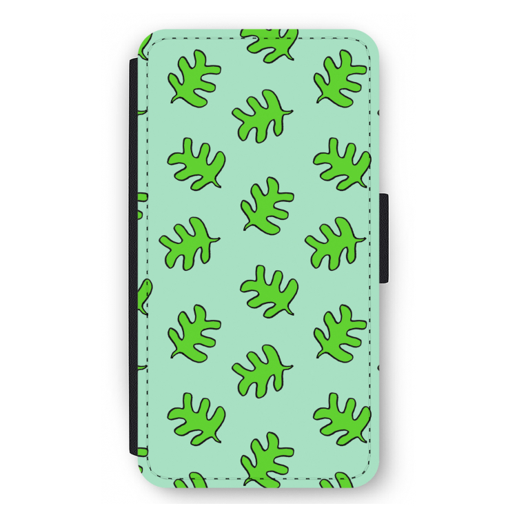 Groene blaadjes: iPhone 12 mini Flip Hoesje