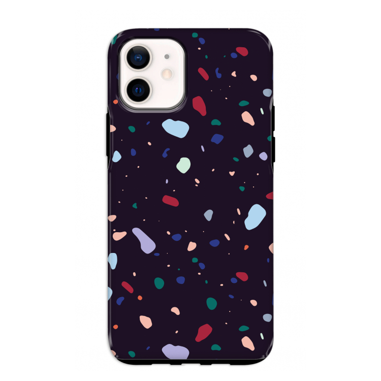 Dark Rounded Terrazzo: iPhone 12 mini Tough Case