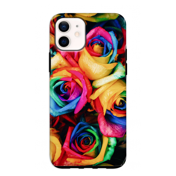 Neon bloemen: iPhone 12 mini Tough Case