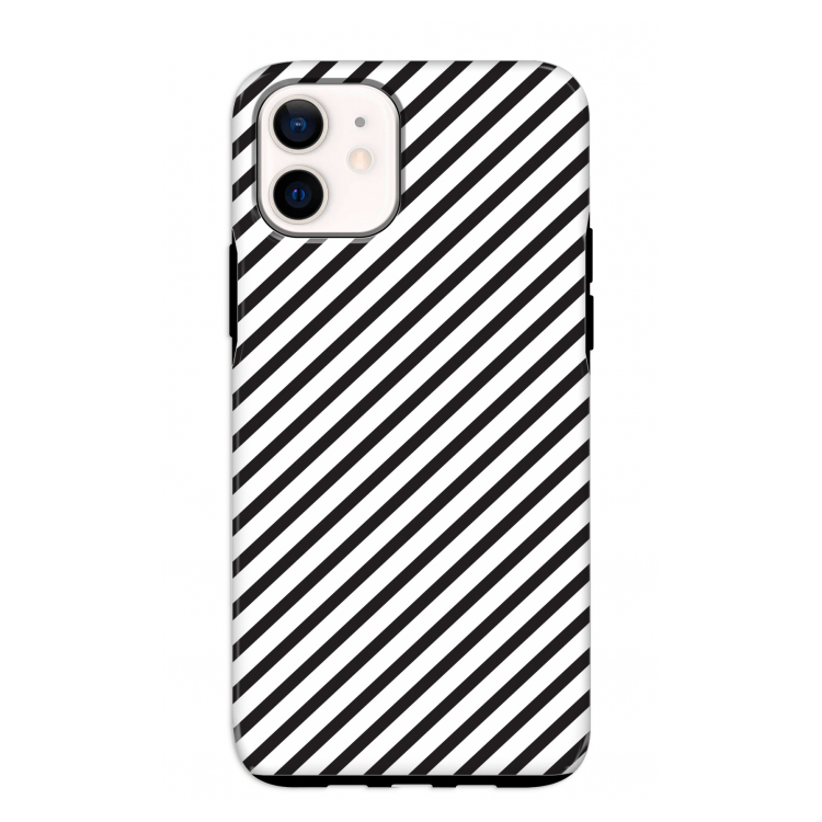 Strepen zwart-wit: iPhone 12 mini Tough Case