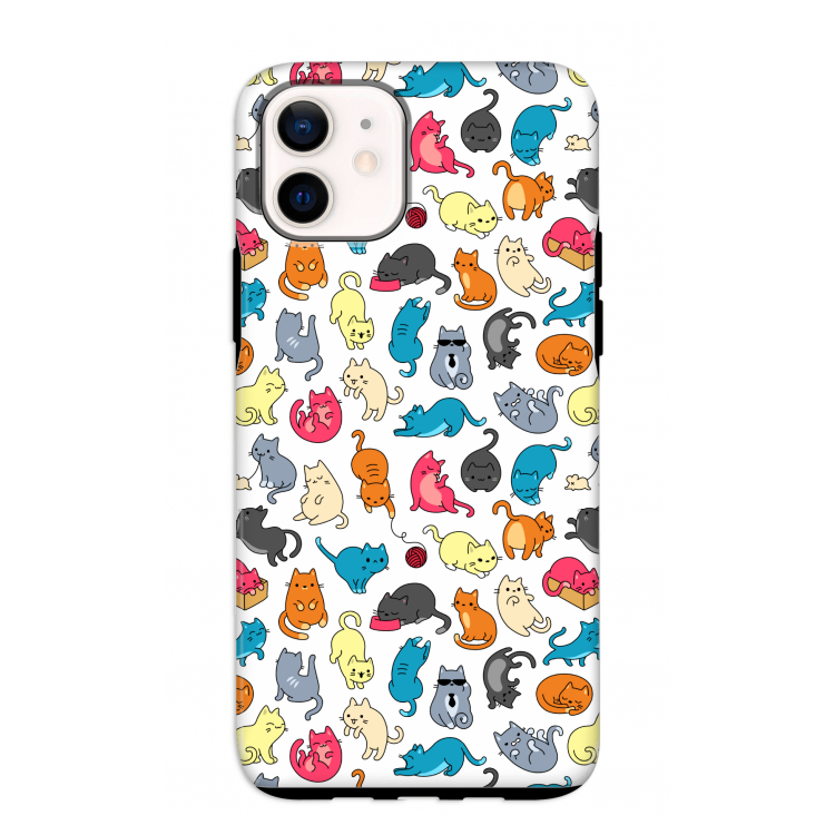 Kleurrijke katten: iPhone 12 mini Tough Case