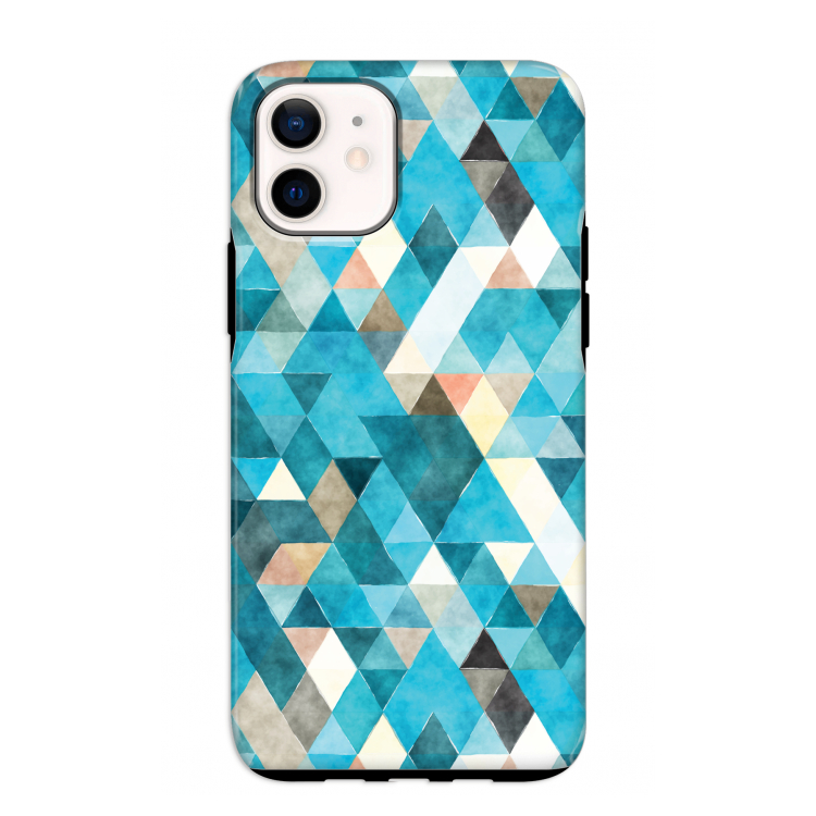 Gekleurde driehoekjes blauw: iPhone 12 mini Tough Case