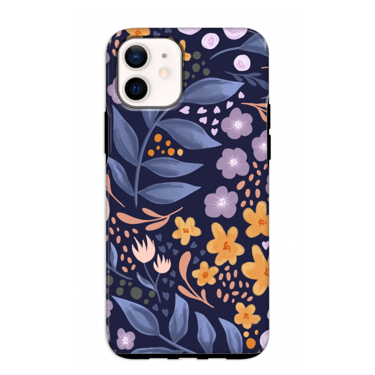 Flowers with blue leaves: iPhone 12 mini Tough Case