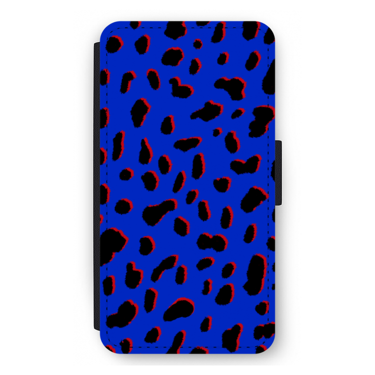 Blue Leopard: iPhone 12 mini Flip Hoesje