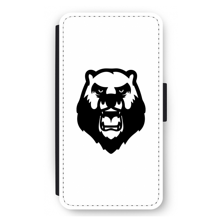 Angry Bear (white): iPhone 12 mini Flip Hoesje
