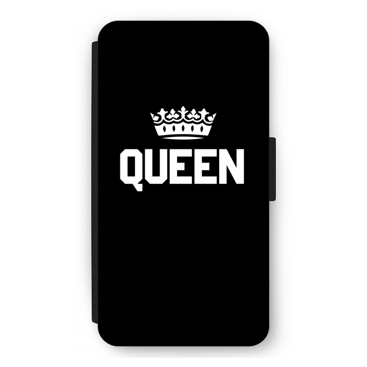 Queen zwart: iPhone 12 mini Flip Hoesje