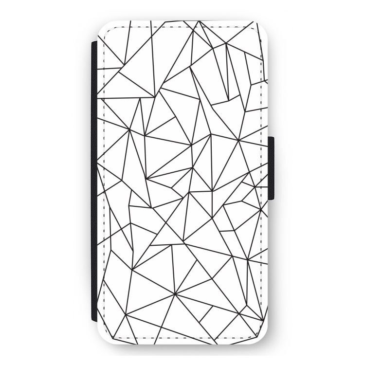 Geometrische lijnen zwart: iPhone 12 mini Flip Hoesje