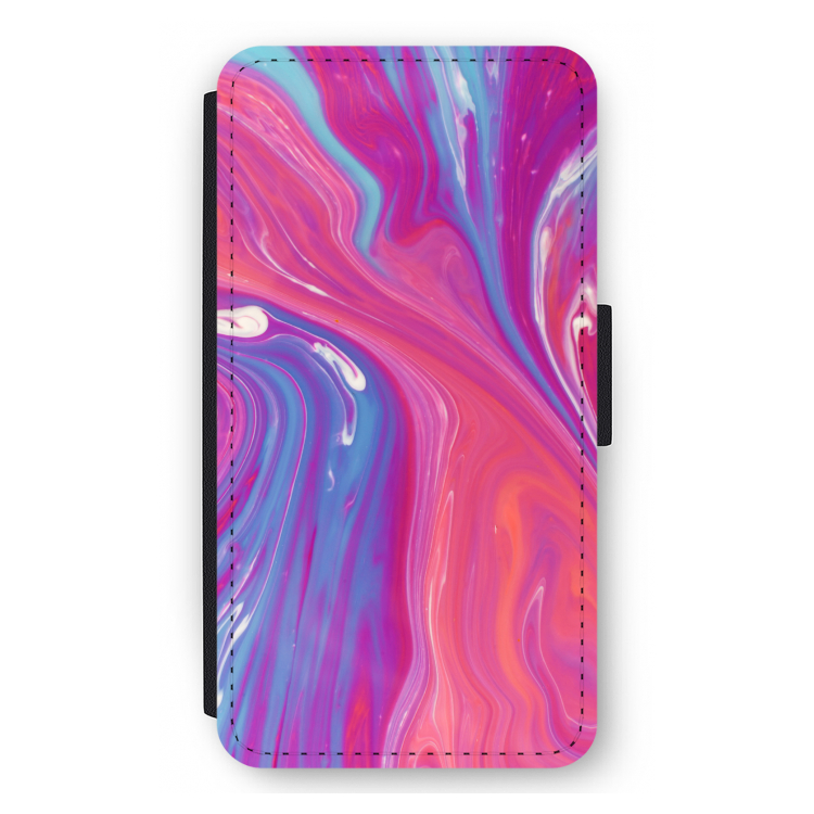 Paarse stroom: iPhone 12 mini Flip Hoesje