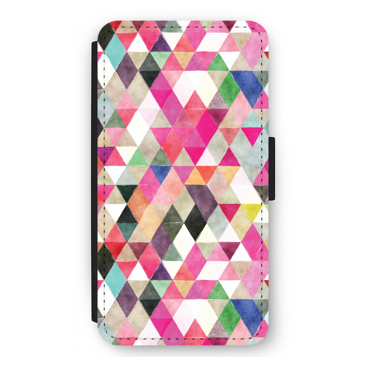 Gekleurde driehoekjes: iPhone 12 mini Flip Hoesje