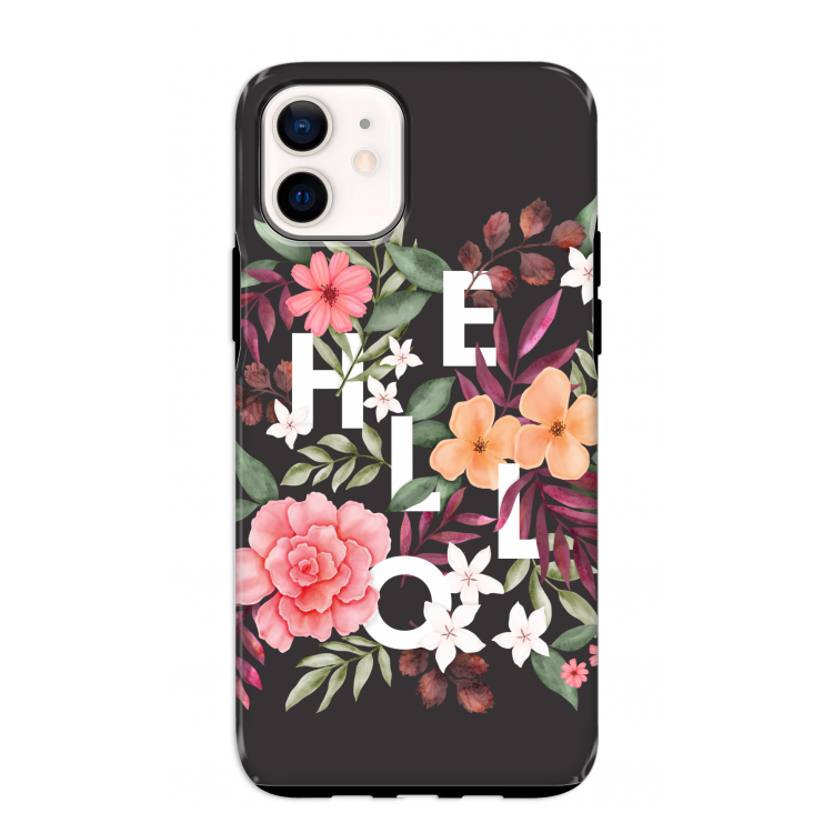 Hello in flowers: iPhone 12 mini Tough Case