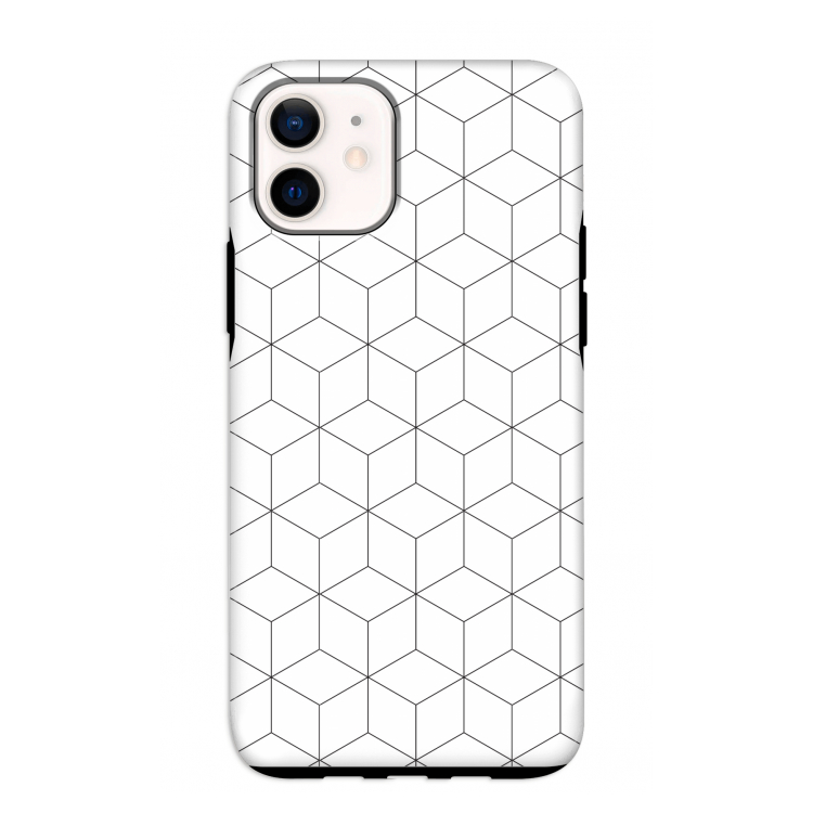 Zwart-witte kubussen: iPhone 12 mini Tough Case