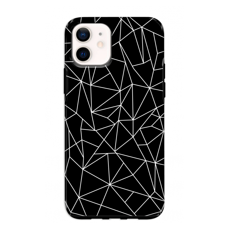 Geometrische lijnen wit: iPhone 12 mini Tough Case