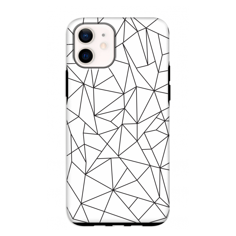 Geometrische lijnen zwart: iPhone 12 mini Tough Case