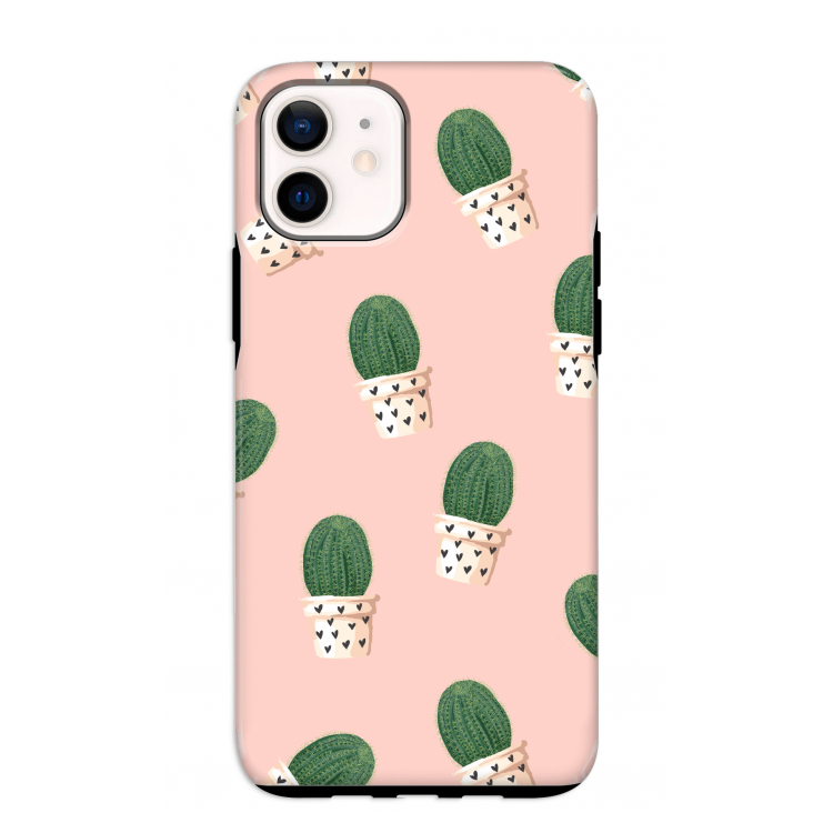 Cactusprint roze: iPhone 12 mini Tough Case