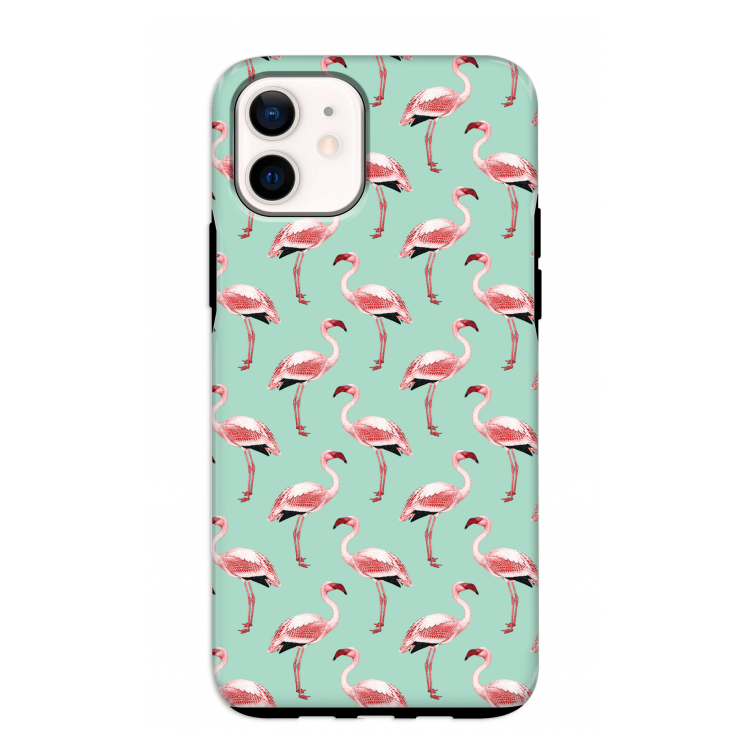 Flamingoprint groen: iPhone 12 mini Tough Case