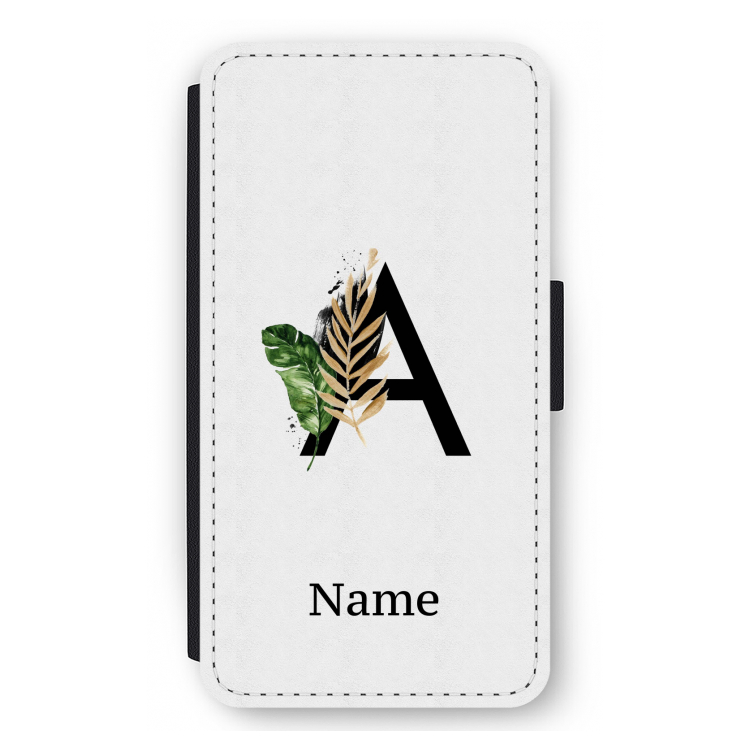 Charcoal Flora: iPhone 12 mini Flip Hoesje