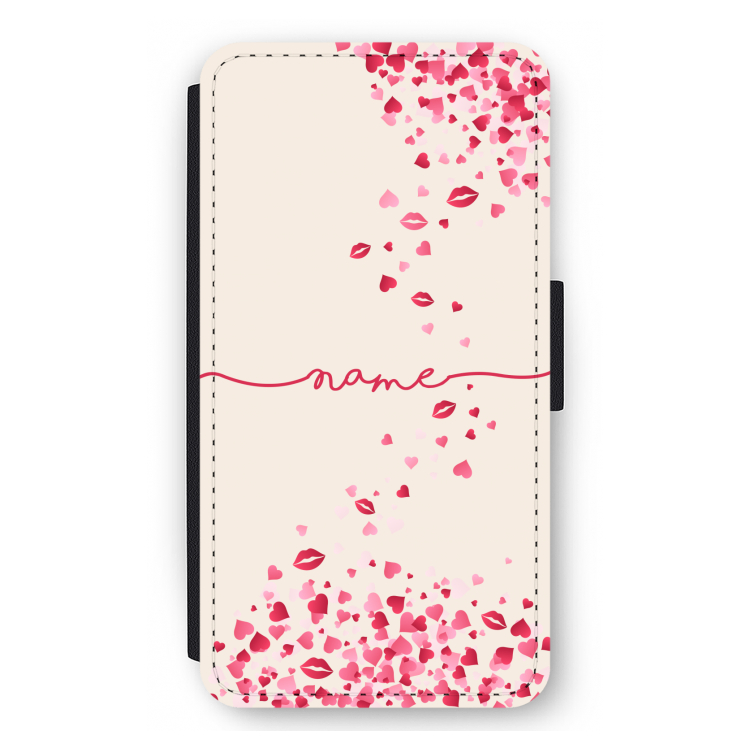Hartjes en kusjes: iPhone 12 mini Flip Hoesje