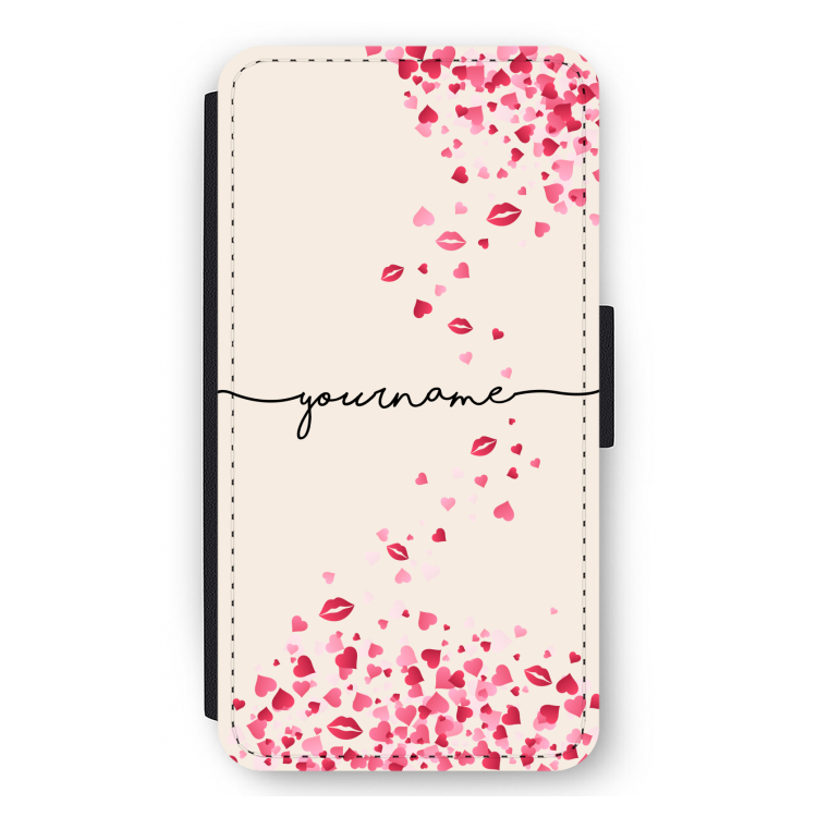 Hartjes en kusjes: iPhone 12 mini Flip Hoesje