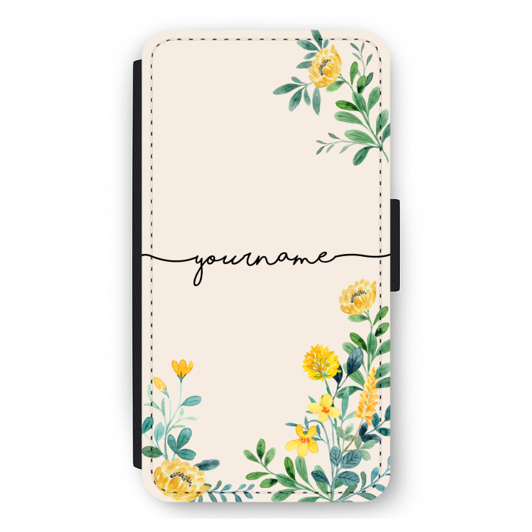 Gele bloemen: iPhone 12 mini Flip Hoesje