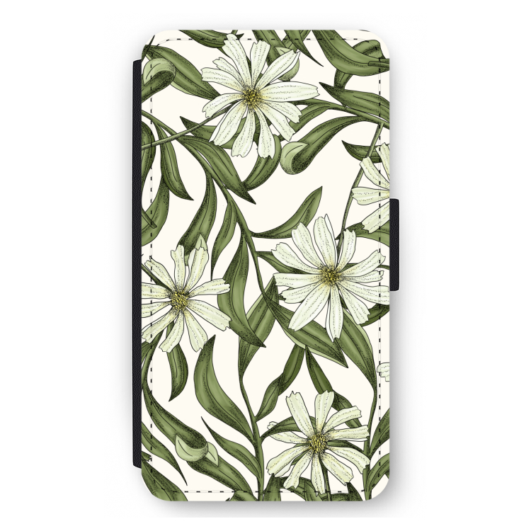 Wit bloemenpatroon: iPhone 12 mini Flip Hoesje