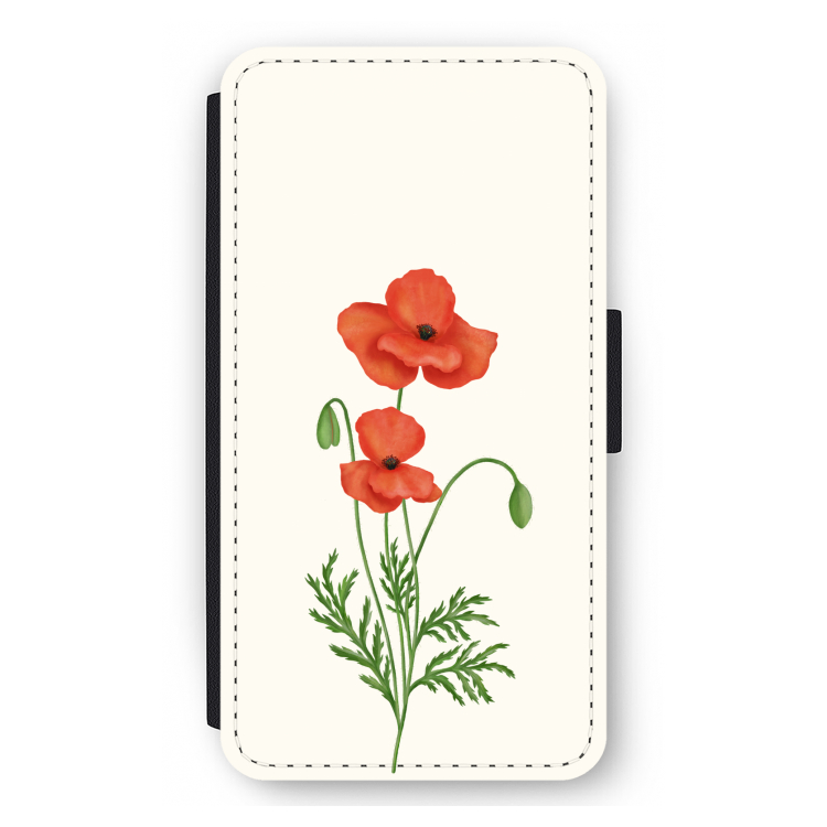 Red poppy: iPhone 12 mini Flip Hoesje