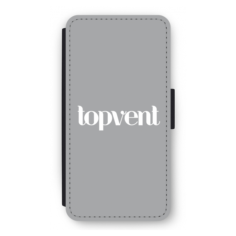 Topvent Grijs Wit: iPhone 12 Pro Flip Hoesje