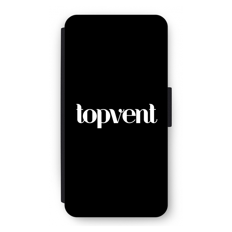 Topvent Zwart: iPhone 12 Pro Flip Hoesje