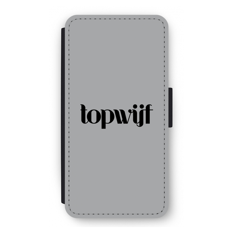 Topwijf Grijs Zwart: iPhone 12 Pro Flip Hoesje