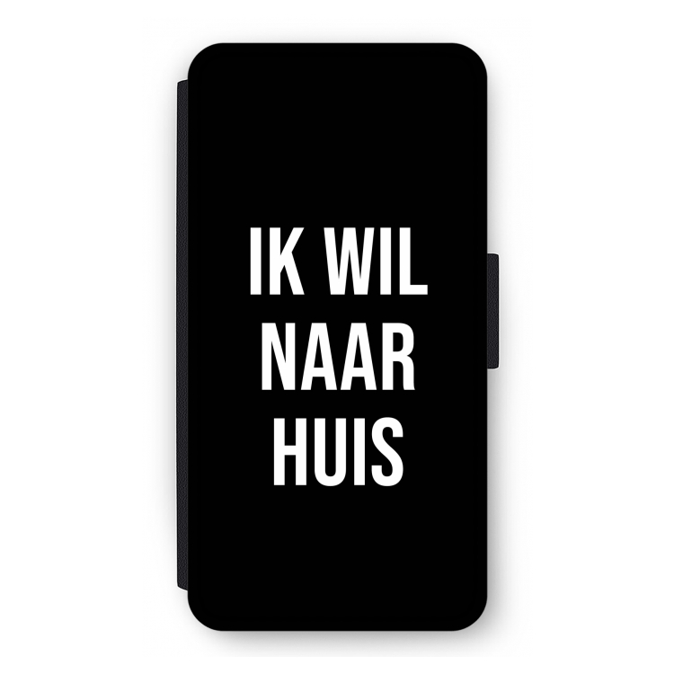 Ik wil naar huis - Zwart: iPhone 12 Pro Flip Hoesje