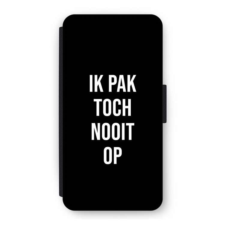 Ik pak nooit op - Zwart: iPhone 12 Pro Flip Hoesje
