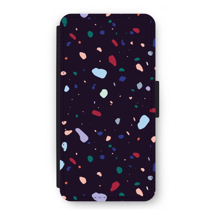 Dark Rounded Terrazzo: iPhone 12 Pro Flip Hoesje