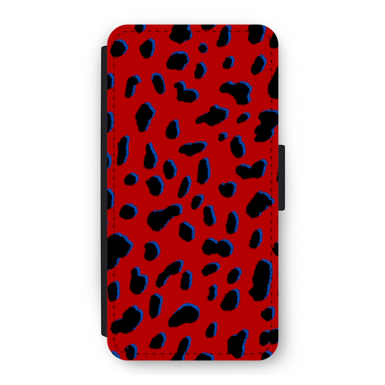 Red Leopard: iPhone 12 Pro Flip Hoesje