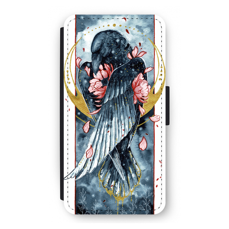 Golden Raven: iPhone 12 Pro Flip Hoesje